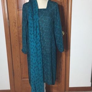 100% Chiffon Pakistani Shalwar Kameez Teal